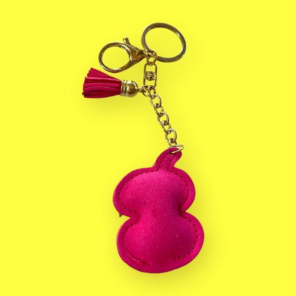 Pink and Blue Emoji Eyes Rhinestone Keychain Bag Charm - Picture 8 of 8